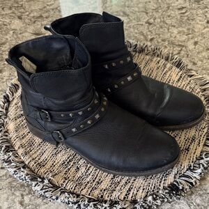 UGG Black Studded Leather Ankle Booties
